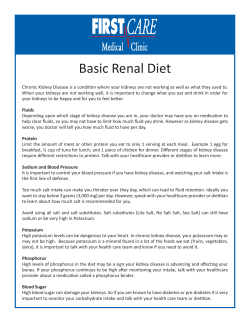 Basic Renal Diet - First Care Medical