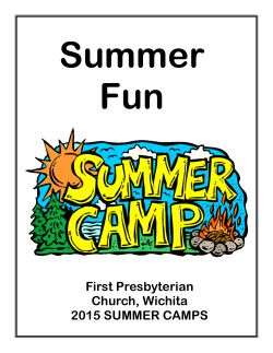 Summer Camp Brochure - First Presbyterian Church