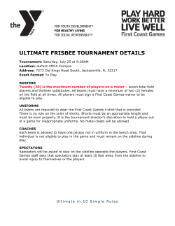 ULTIMATE FRISBEE TOURNAMENT DETAILS
