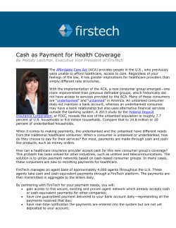 Cash as Payment for Health Coverage