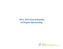 2014â2015 Fees & Benefits of Chapter Sponsorship
