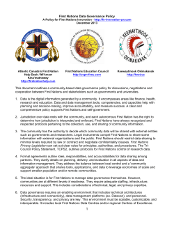 First Nations Data Governance Policy This document