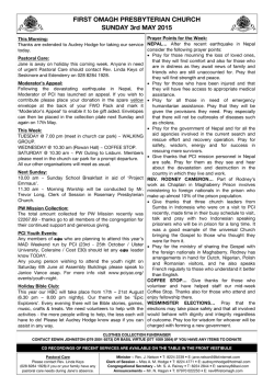 First Omagh Presbyterian Church Bulletin, May 3, 2015