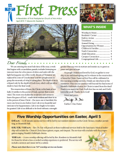 Five Worship Opportunities on Easter, April 5