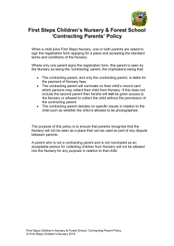 `Contracting Parents` Policy - First Steps Children`s Nursery
