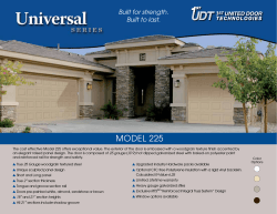 Universal 225 Sell Sheet - First United Door Technologies