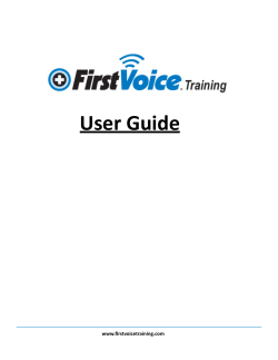 user manual - FirstVoiceTraining.com