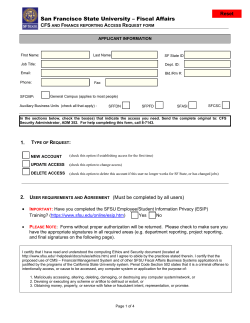 CFS and Finance Reporting Access Request Form