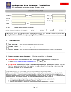 CFS and Finance Reporting Access Request Form