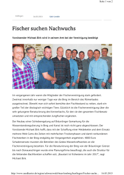 16.03.2014 Fischer suchen Nachwuchs