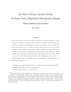 The Role of Proxy Advisory Firms: Evidence from a Regression+