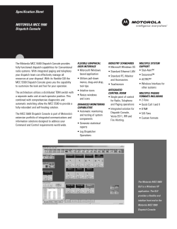 MOTOROLA MCC 5500 Dispatch Console Specification Sheet