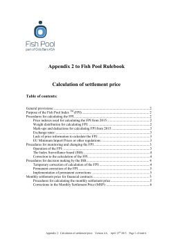 Appendix 2 to Fish Pool Rulebook Calculation of settlement price
