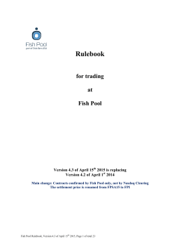 Fish Pool Rulebook v 4.3