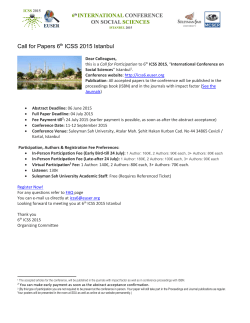 Call for Papers 6th ICSS 2015 Istanbul