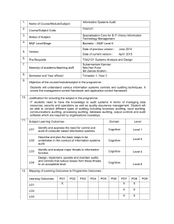 1. Name of Course/Module/Subject Information Systems Audit 2