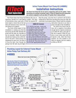 40005 Instruction Manual - Frame Mount Fuel Delivery Kit