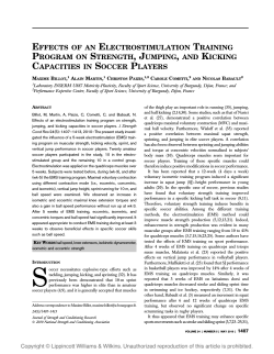 effects of an electrostimulation training program on strength, jumping