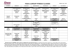 Class Schedule - Fitness Crossroad