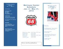 Wellness Center Schedule Jan. 2 - May 31, 2015