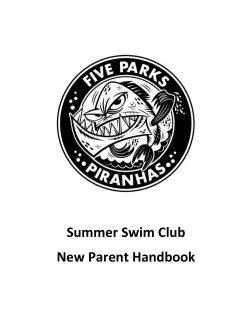 New Parent Guide  - Five Parks Piranhas Swim Team