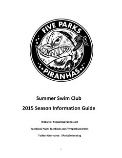 2015 Season Guide - Five Parks Piranhas Swim Team