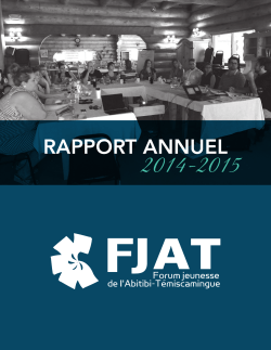 Rapport annuel 2014-2015 - Forum jeunesse de l`Abitibi