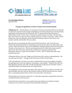 For Immediate Release - FLACP - Florida Alliance for Consumer
