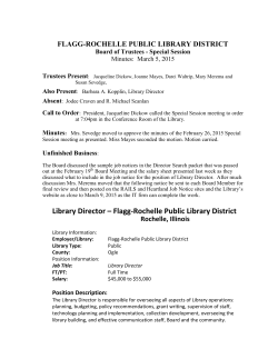 Special Session - Flagg Rochelle Public Library