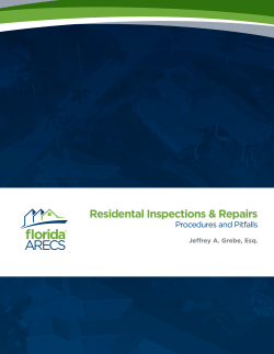 Residential Inspections & Repairs: Procedures and Pitfalls