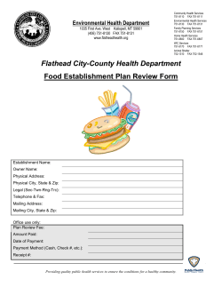 Flathead City-County Health Department Food Establishment Plan