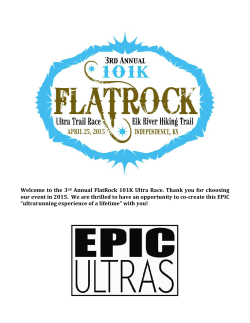 Welcome to the 3rd Annual FlatRock 101K Ultra Race. Thank you for