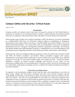 Campus Safety and Security: Critical Issues