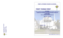 FIRST THINGS FIRST - First Lutheran Church and School