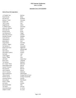 FCCC Summer Conference June 1-3, 2015 Attendee List as of 5/13
