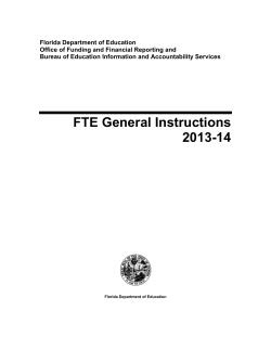 FTE General Instructions 2013-14 - Florida Department of Education