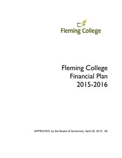 Fleming College Financial Plan 2015-2016