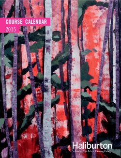 COURSE CALENDAR 2015