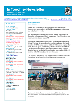 In Touch e-Newsletter - Flemington Primary School
