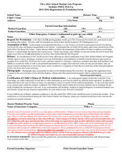 registration form - 2015-16 After School Program