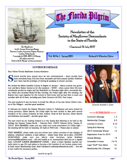 Spring 2015 - Florida State Society of Mayflower Descendants