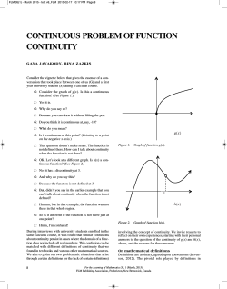 CONTINUOUS PROBLEM OF FUNCTION CONTINUITY