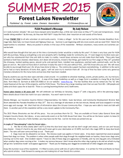 FLOA Summer 2015 Newsletter - Forest Lakes Owners Association