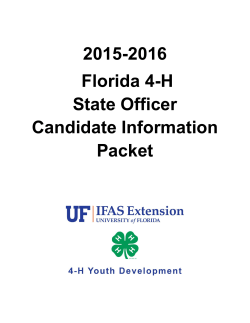 2015-2016 Florida 4-H State Officer Candidate