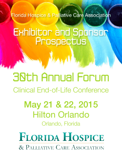 Exhibitor & Sponsor Prospectus - Florida Hospice & Palliative Care