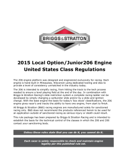 2015 Local Option/Junior206 Engine United States Class Regulations