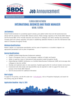Job Announcement - Florida SBDC Network