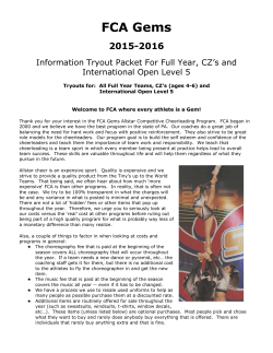 2015-16 CZ, Full Year and International Open Tryout Information