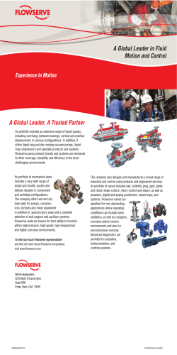 A Global Leader in Fluid Motion and Control A Global Leader, A