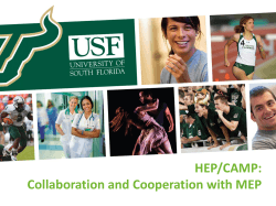 USF HEP/CAMP:Collaboration and Cooperation with MEP
